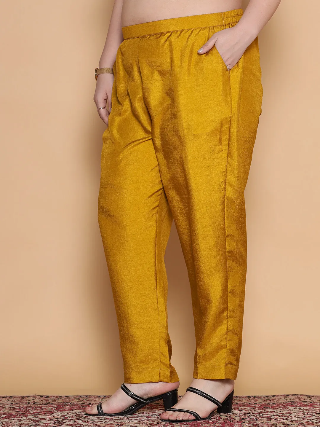 Mustard Silk Pants