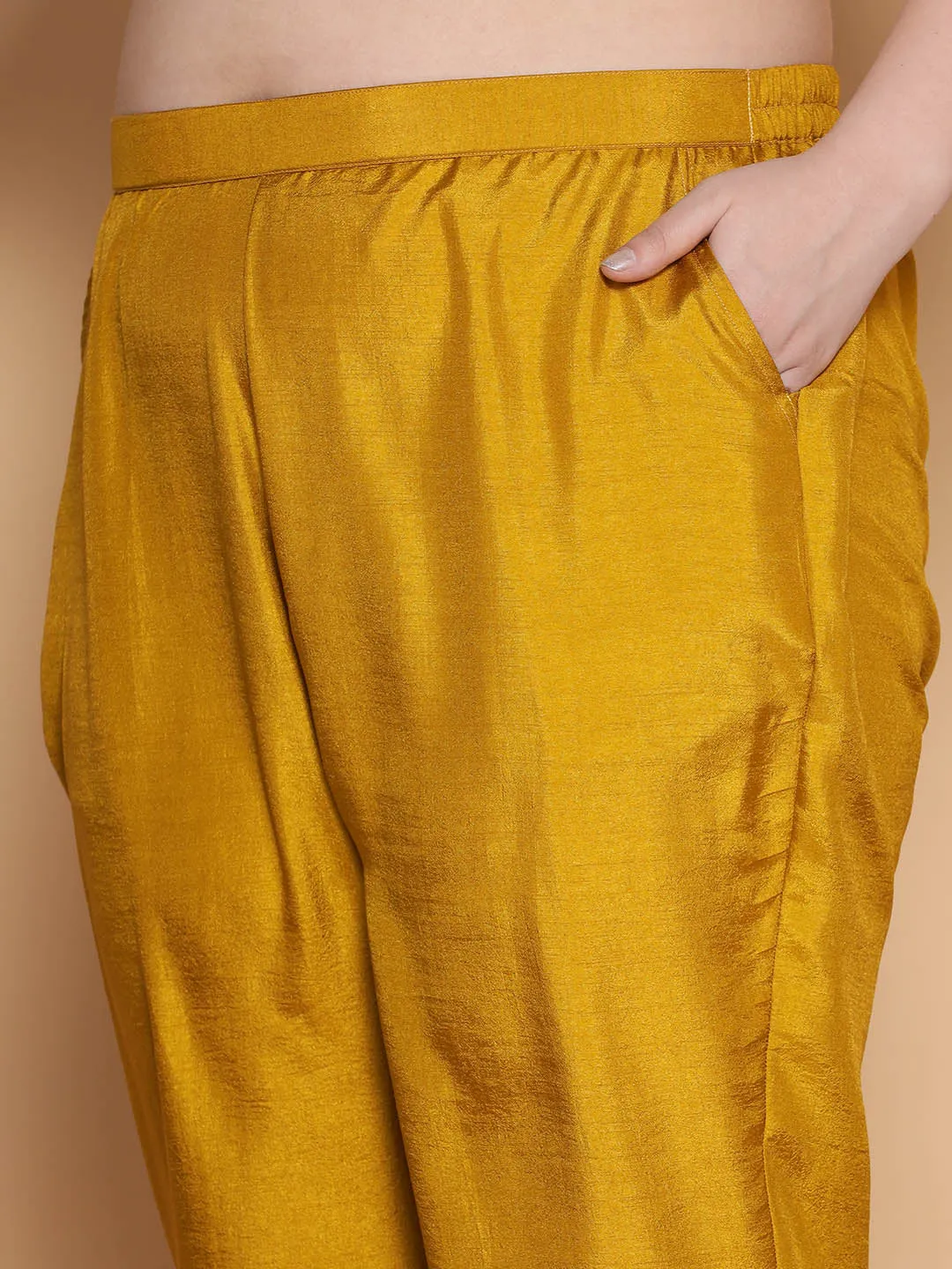 Mustard Silk Pants