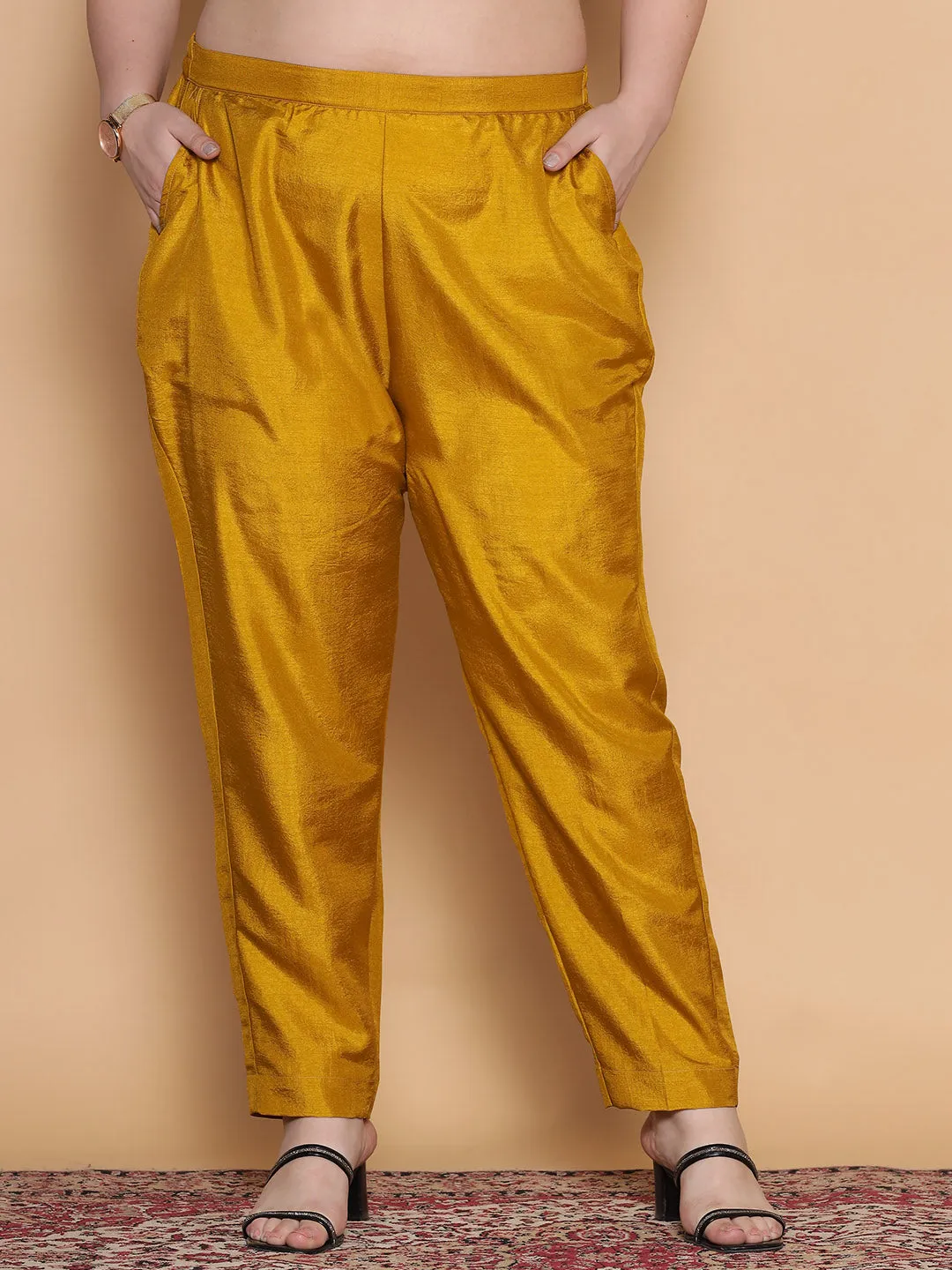 Mustard Silk Pants