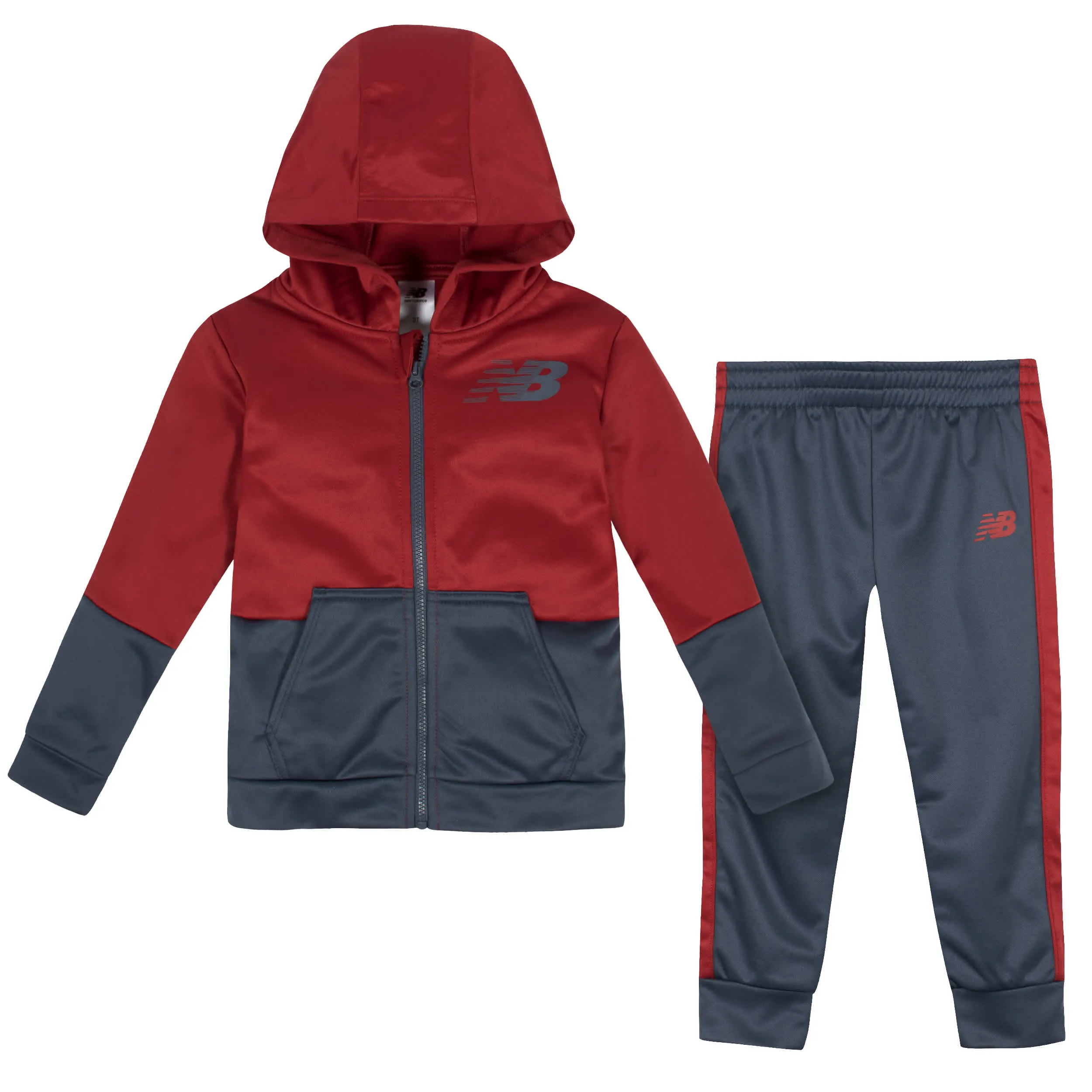 New Balance 2-Piece Boys Tempo Red/Thunder Fleece Jacket Set