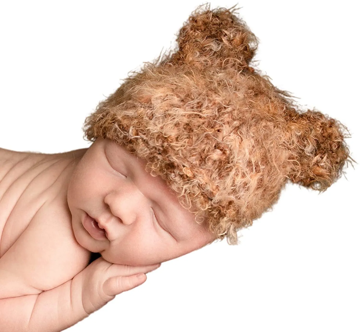 Newborn Brown Bear Beanie Hat & Pants Set