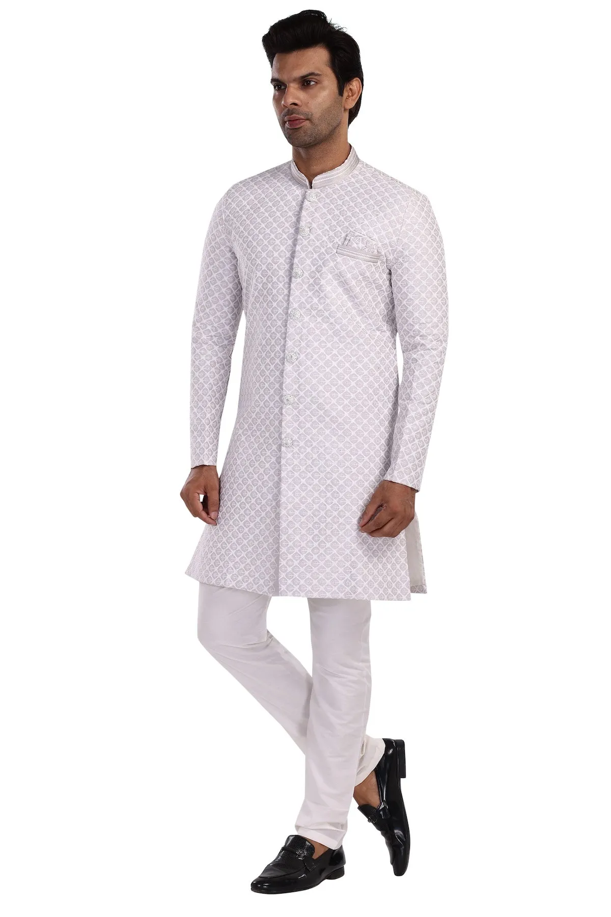 OFF WHITE SHERWANI AND PYJAMA