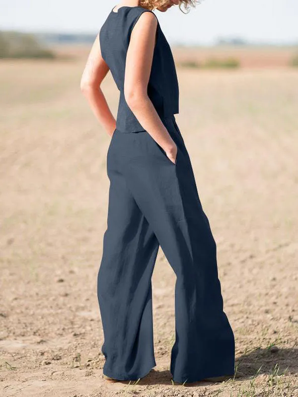 Oversized Tank Top Wide Leg Pants Set