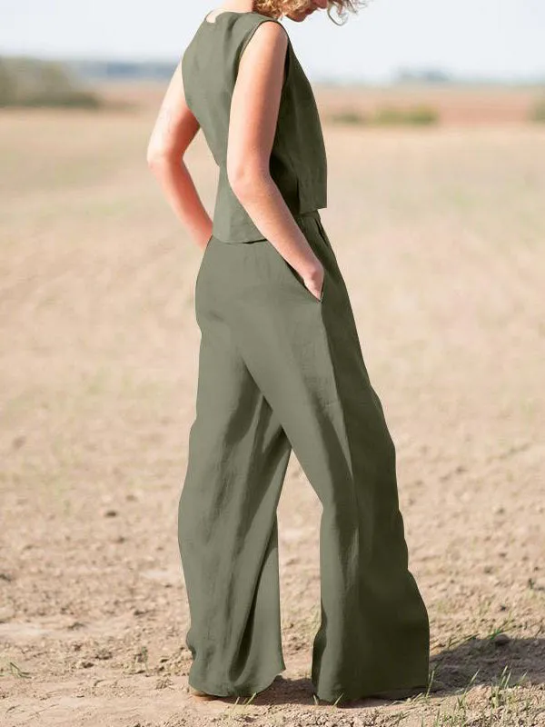 Oversized Tank Top Wide Leg Pants Set