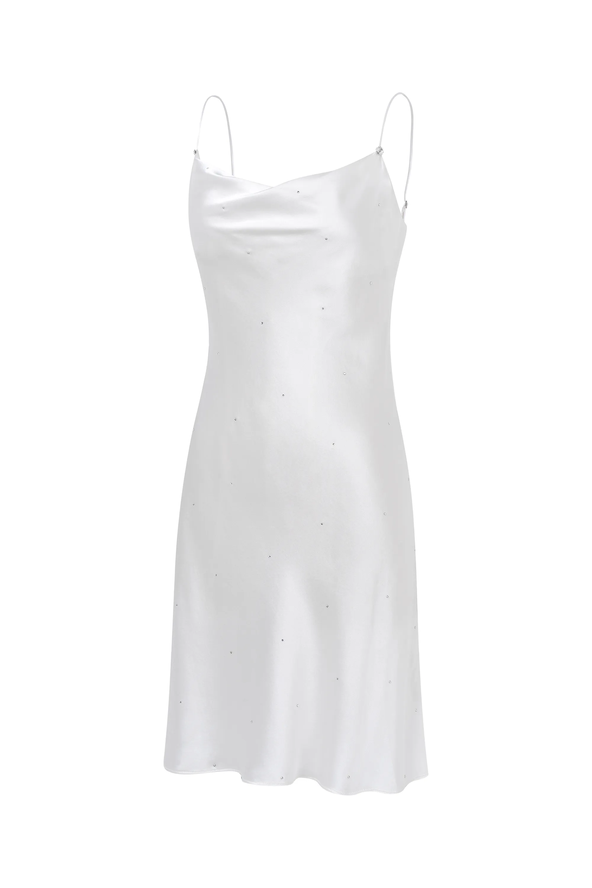 Pearl White Silk Slip Mini Dress