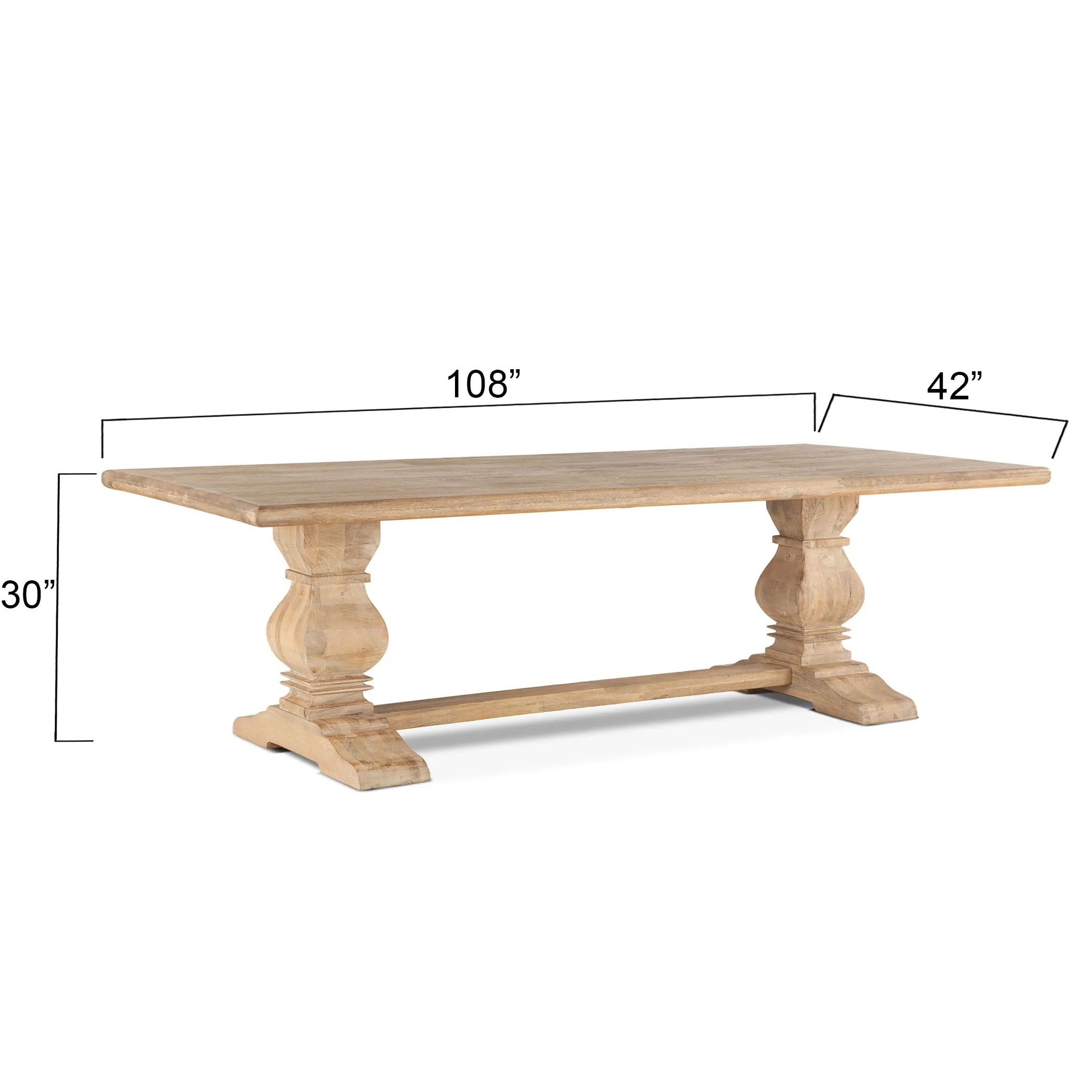 Pengrove 108" Modern Farmhouse Rectangular Dining Table