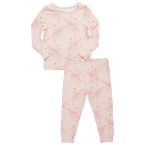 Pink Chicken Kids Bamboo PJ Set - Pink Ballerinas