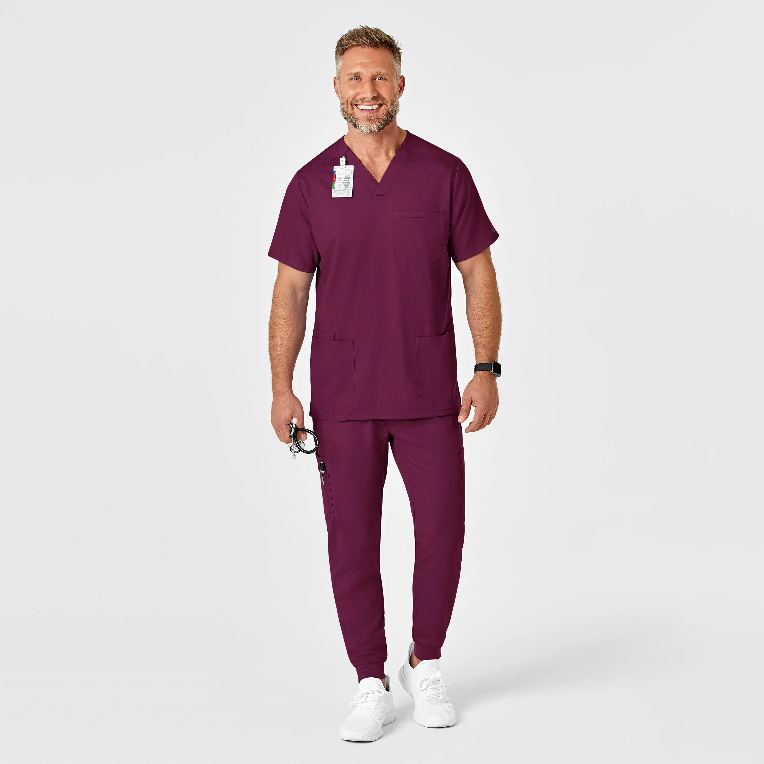 PRO Men's Cargo Jogger Scrub Pant - Wine