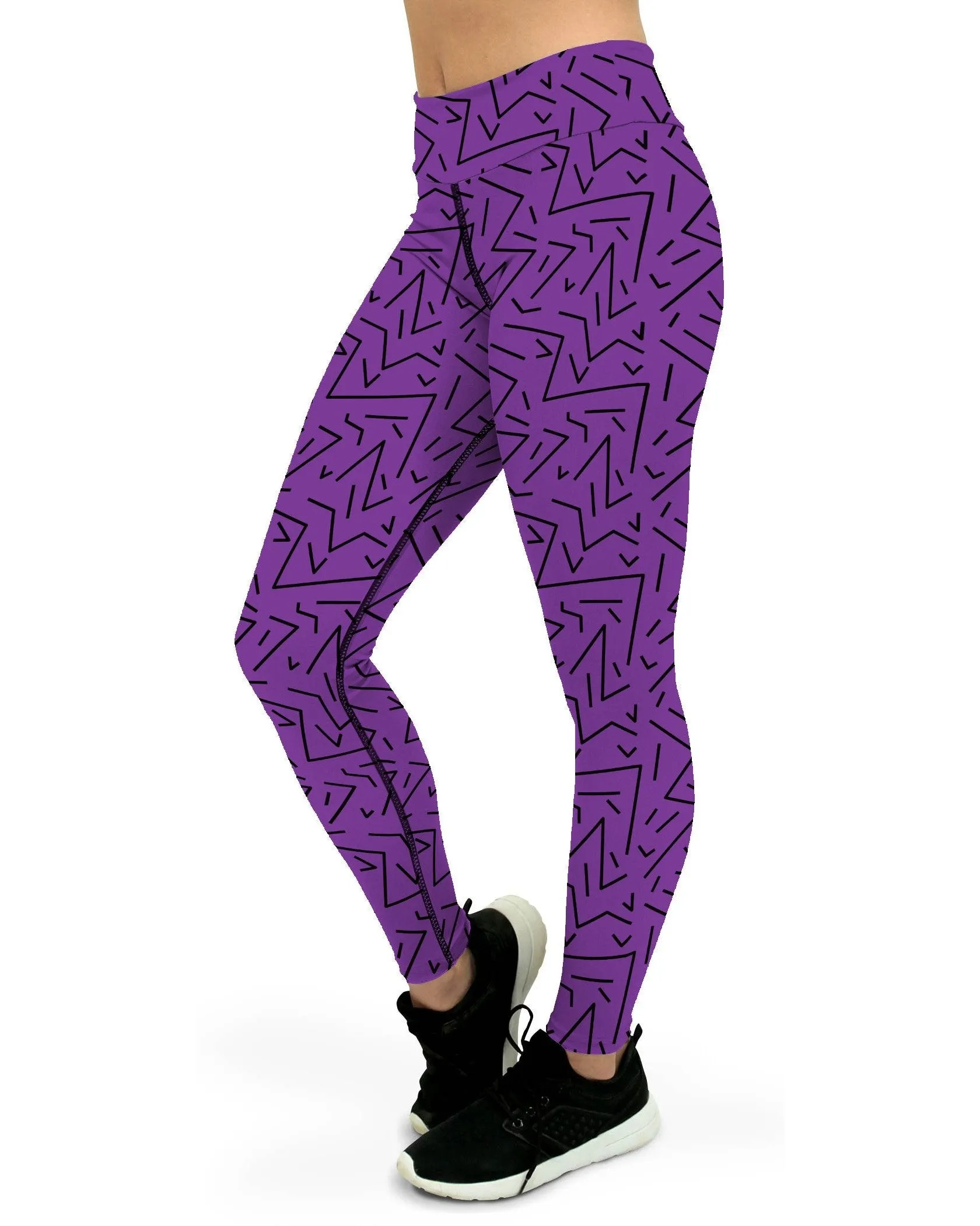 Purple Black Line Yoga Pants