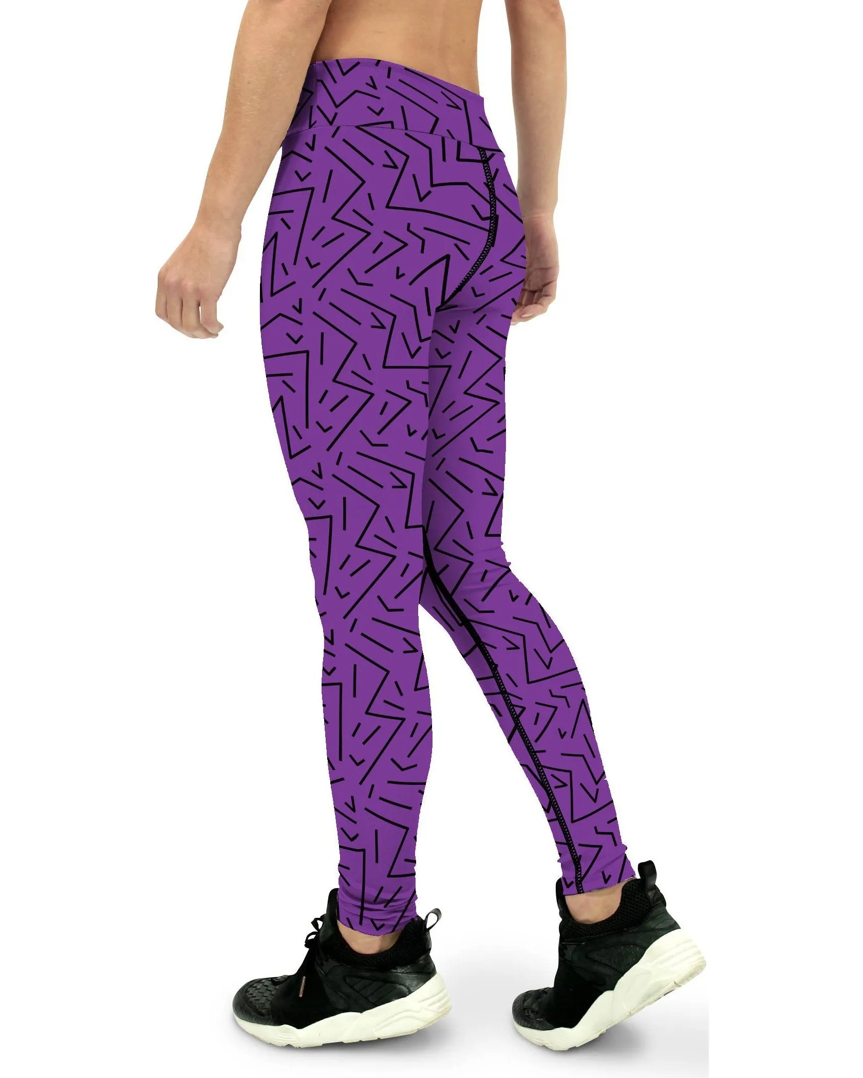 Purple Black Line Yoga Pants