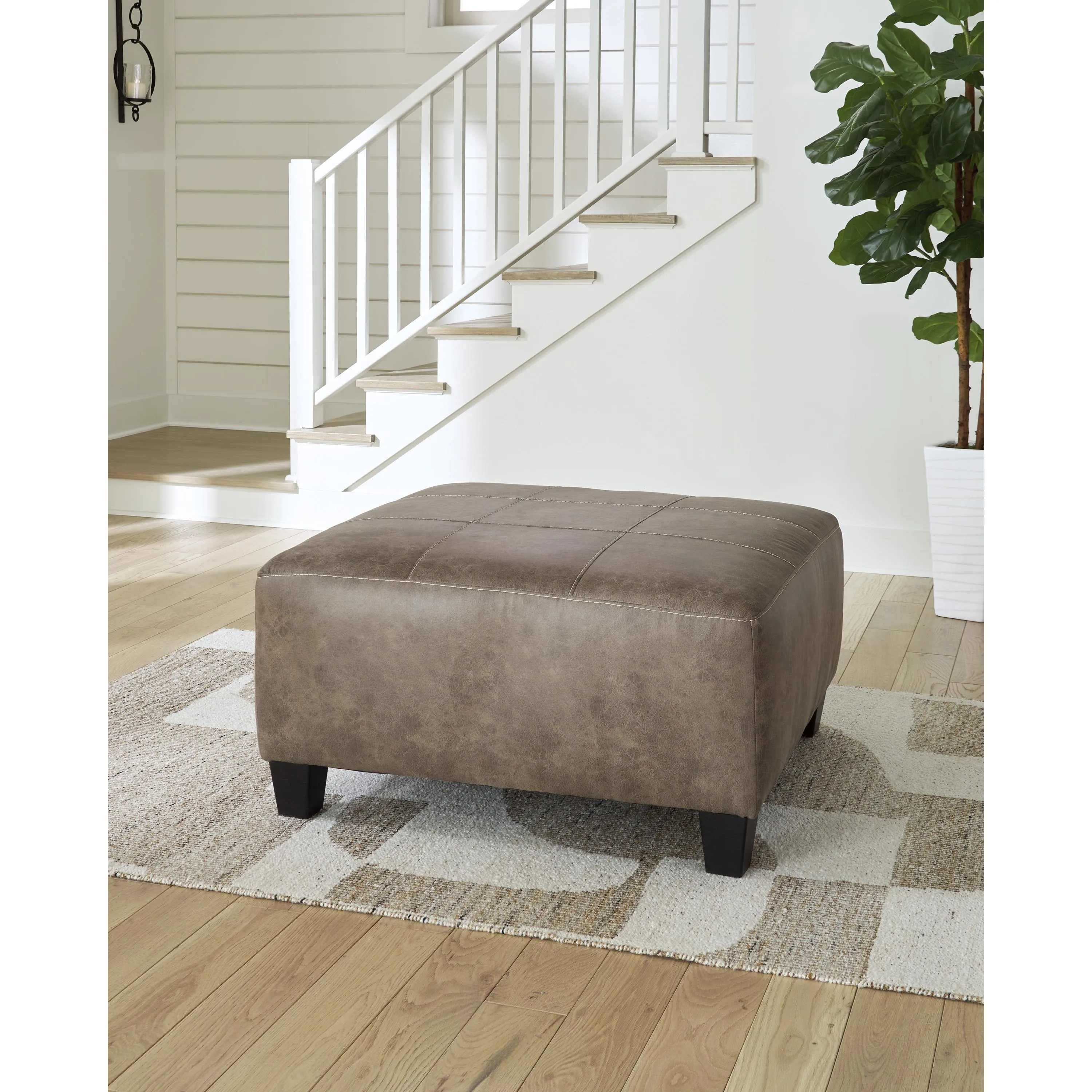 Signature Design by Ashley Navi Leather Look Ottoman 9400408