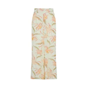 Sophia Wide Leg Moonflower Print Trouser In Cream