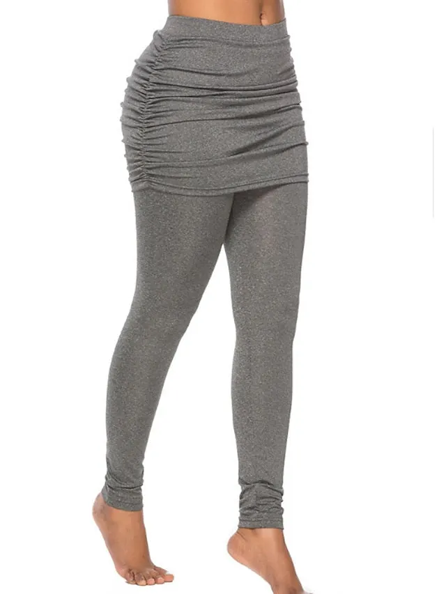 Sports Simple Soft Stretchy Ruched Sides Pants