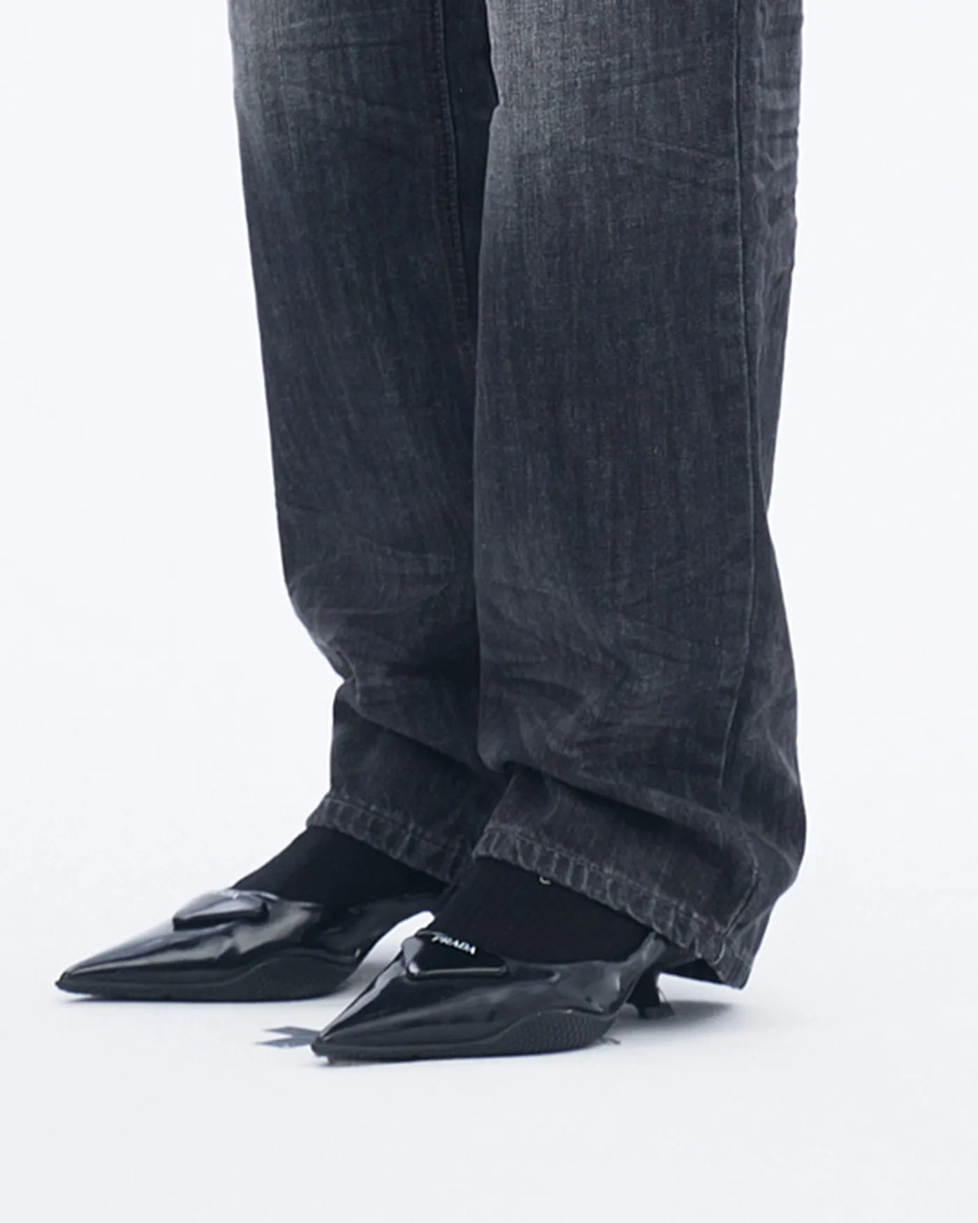 Straight Leg Charcoal Jeans