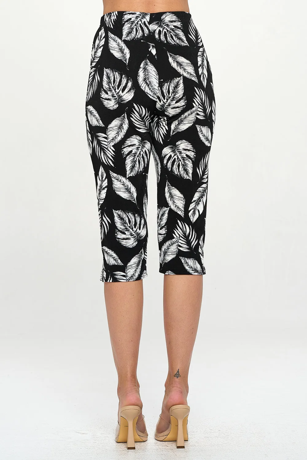 Stretchy Tank Capri Pant Set Print-9002BN-TRP1-W388