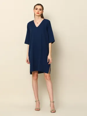 Tencel Solid V-Neck Dress