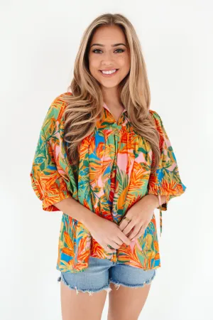 The Paloma Puff Sleeve Tunic - Multi