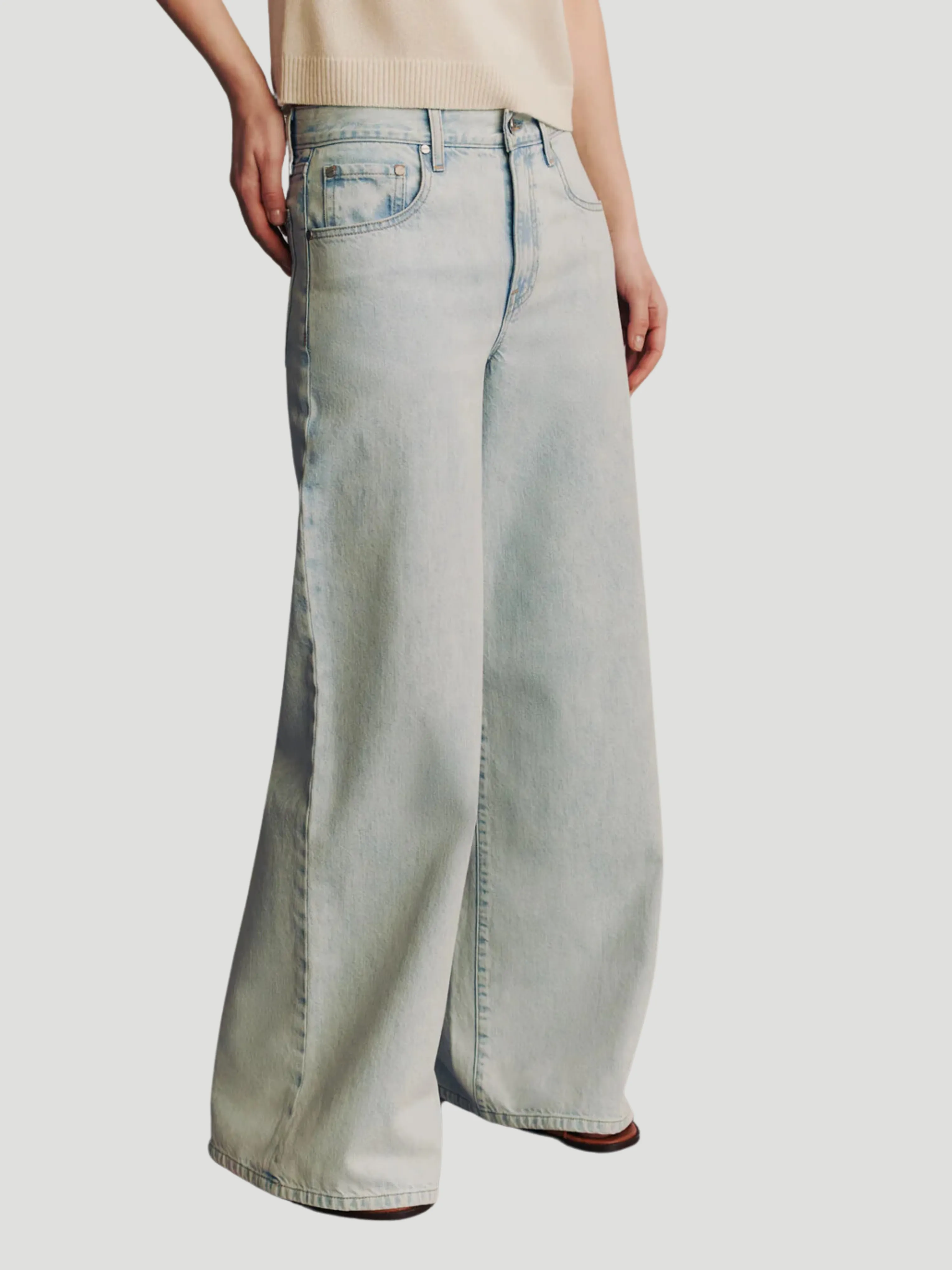 Tiny Dancer Wide-Leg Jean in Light Blue