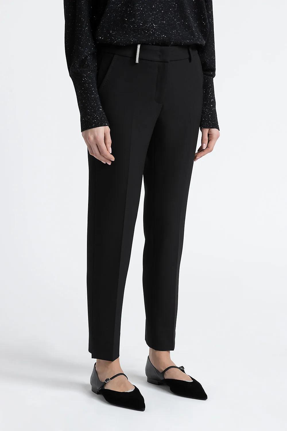 Two-way stretch cigarette trousers