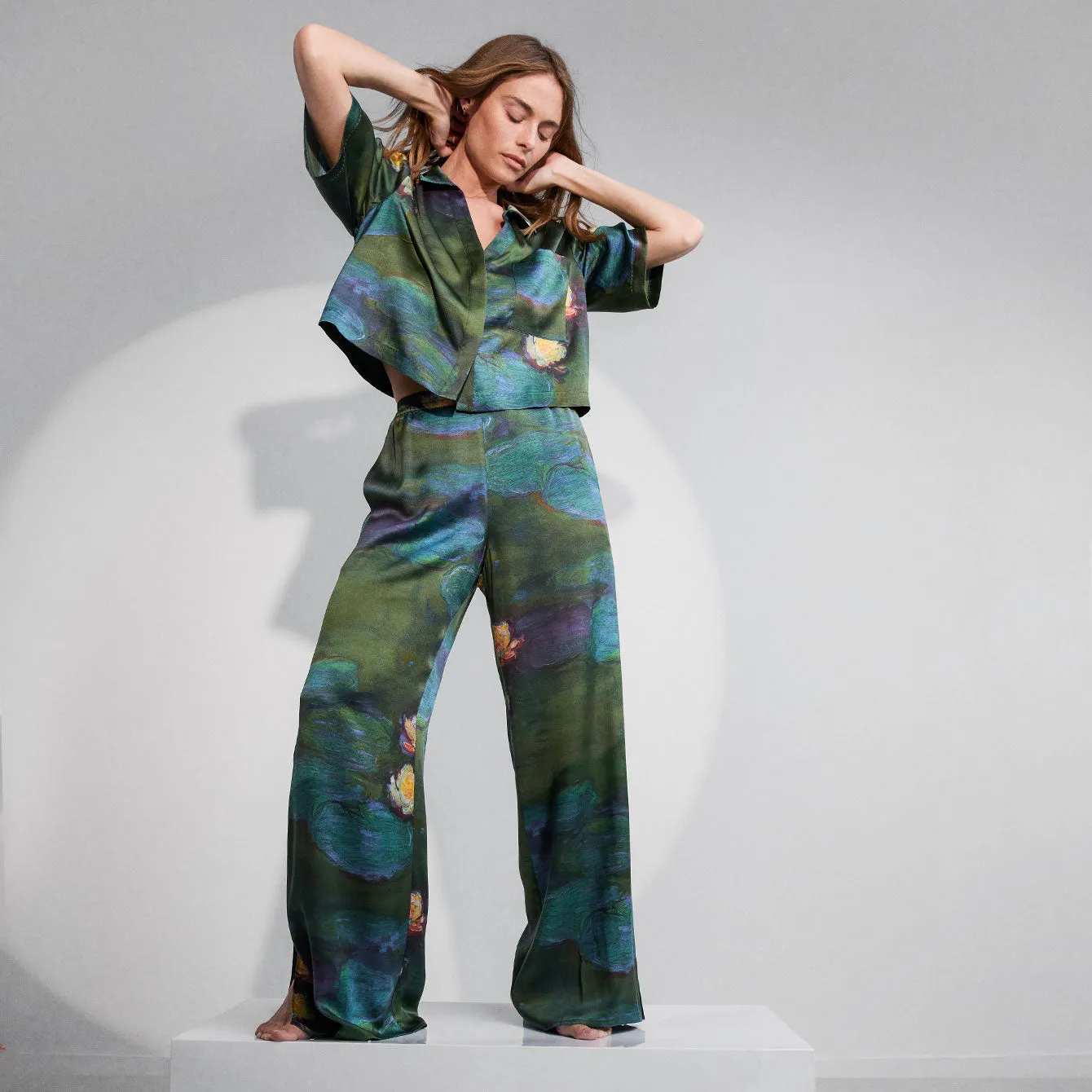 Washable Silk High Rise Pant Set