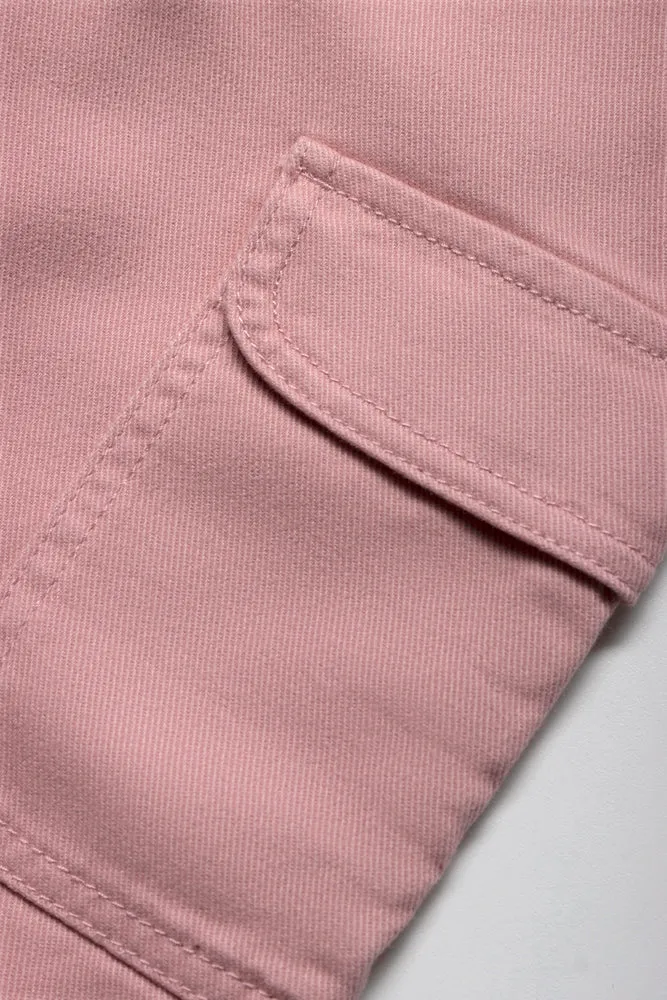 Wide Leg Denim Jeans Pink