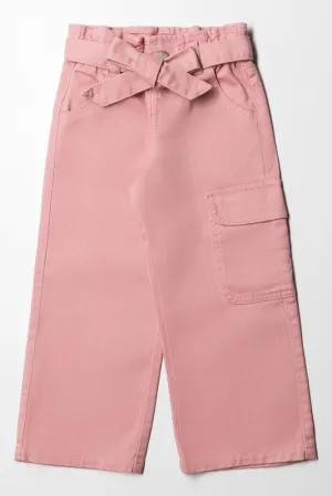 Wide Leg Denim Jeans Pink