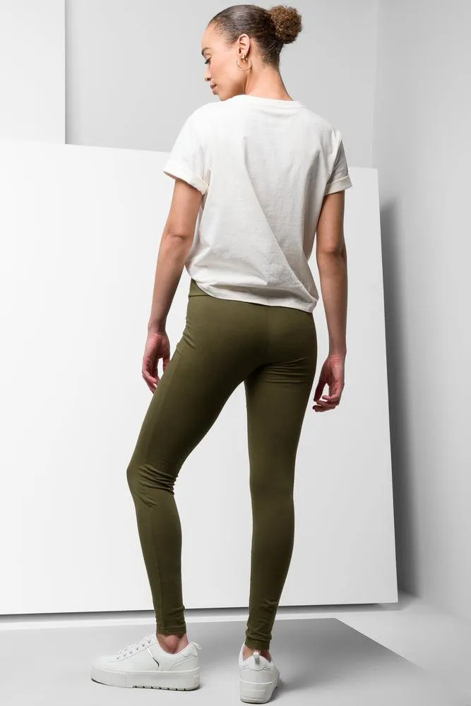 Wide Waist Leggings Olive Green