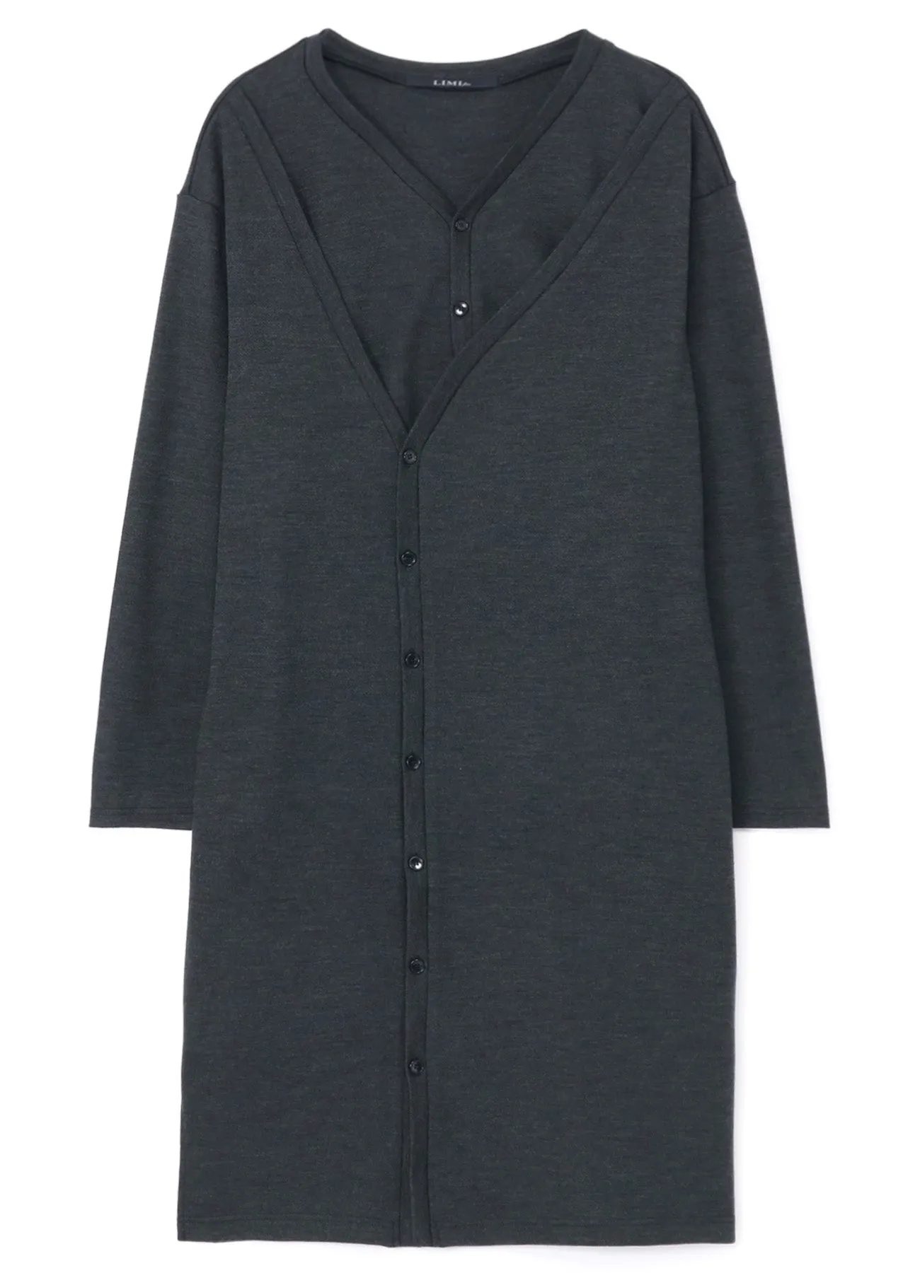 WOOL  LAYERED LONG CARDIGAN